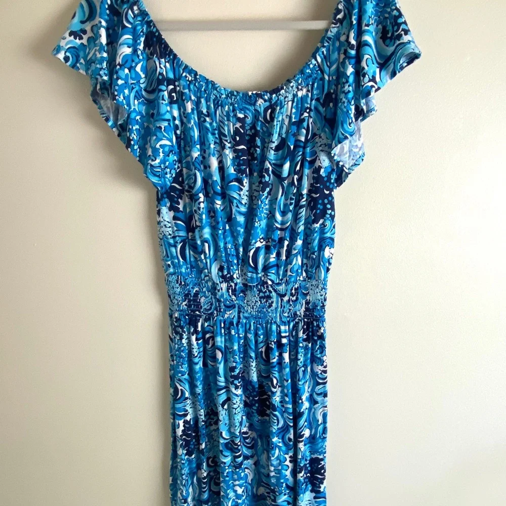 Lilly Pulitzer Clarette Agua Flutter Sleeve Summer Dress NWOT - Picture 5 of 10